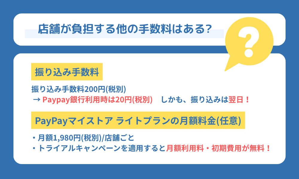 PayPay導入で店舗が負担する手数料の全項目を解説する画像